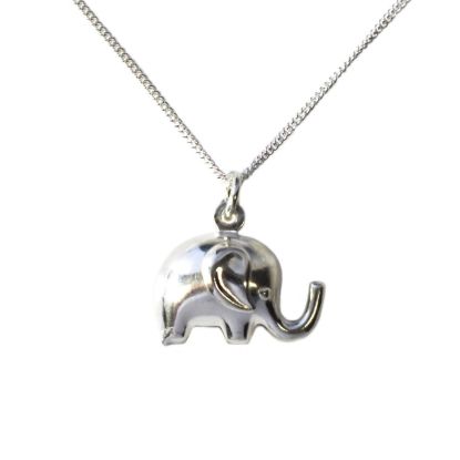Wholesale Sterling Silver Elephant Charm Necklace - 16"
