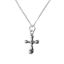 Wholesale Sterling Silver Fancy Cross Charm Necklace - 16"