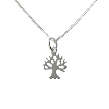 Wholesale Sterling Silver Tree Silhouette Charm Necklace -16"