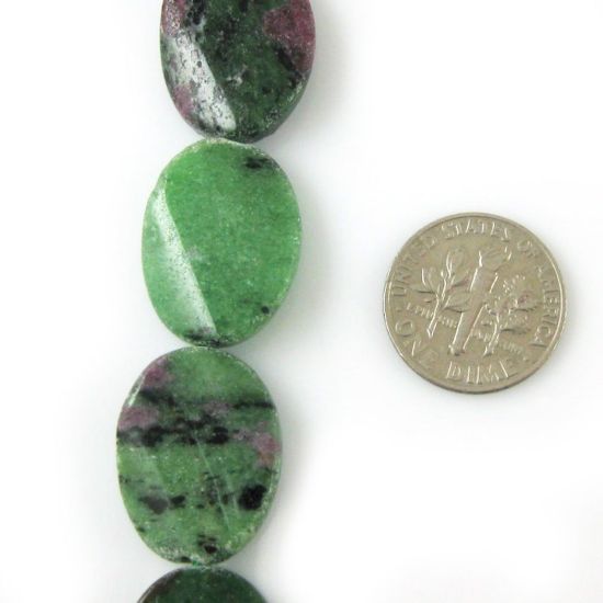 Wholesale Ruby Zoisite Beads - 20x16mm Smooth Wavy Oval (Sold Per Strand)