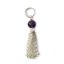 Wholesale Sterling Silver Tiny Twisted Ring Amethyst Bead Tassel Charm Pendant - February Birthstone