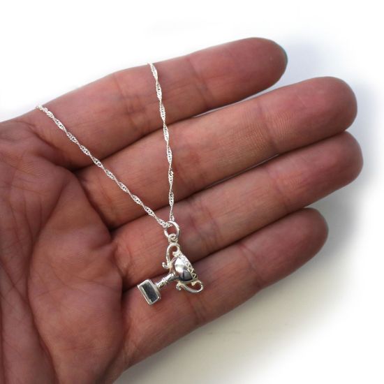 Wholesale Sterling Silver Trophy Charm Necklace - 18"
