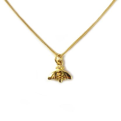 Wholesale Gold Over Sterling Silver Bumblebee Charm Necklace - 16"