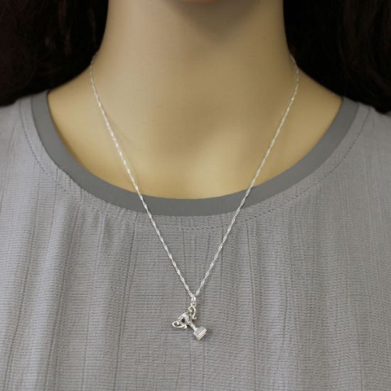 Wholesale Sterling Silver Trophy Charm Necklace - 18"