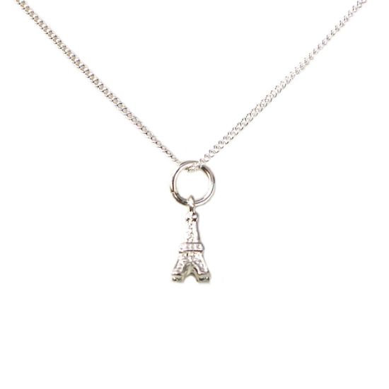 Wholesale Sterling Silver Eiffel Tower Charm Necklace - 16"