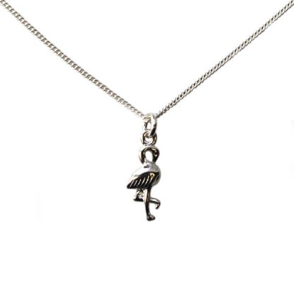 Wholesale Sterling Silver Flamingo Charm Necklace - 16"