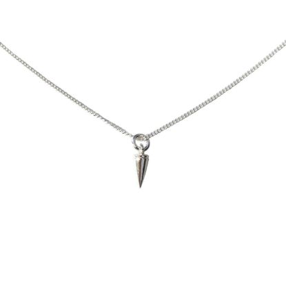 Wholesale Sterling Silver Spike Charm Necklace - 16"