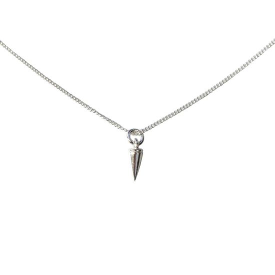 Wholesale Sterling Silver Spike Charm Necklace - 16"