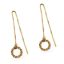 Wholesale Gold Over Sterling Silver Twisted Ring Charm Threader Earrings (Sold Per Pair)