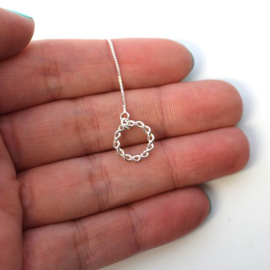 Wholesale Sterling Silver Twisted Ring Charm Threader Earrings (Sold Per Pair)