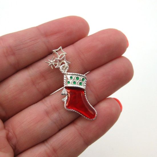 Wholesale Sterling Silver Christmas Stocking Earrings (Sold Per Pair)