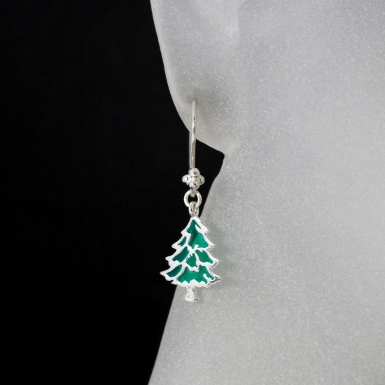 Wholesale Sterling Silver Christmas Tree Earrings (Sold Per Pair)
