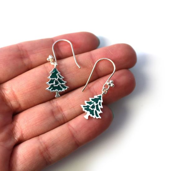 Wholesale Sterling Silver Christmas Tree Earrings (Sold Per Pair)