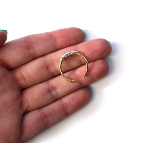 Wholesale Gold Over Sterling Silver Two Tone Triple Sunflower Ring - Adjustable (1 piece)