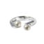 Wholesale 925 Sterling Silver Double Freshwater Pearl Open Ring - Adjustable (1 Piece)