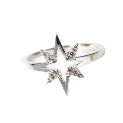 Wholesale Sterling Silver Starburst CZ Stone Pave Ring (1 piece)