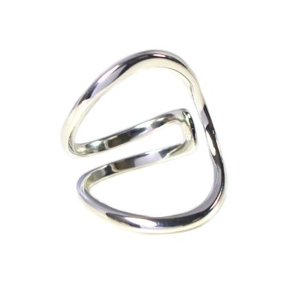Wholesale Sterling Silver Unique Big Open Band Ring - Adjustable (1 piece)