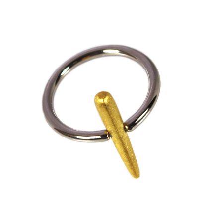 Wholesale Two Tone Silver and Gold Over Sterling Silver Spike Ring (1 piece)