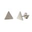 Wholesale Sterling Silver Brushed Metal Triangle Earring Studs  (1 pair)