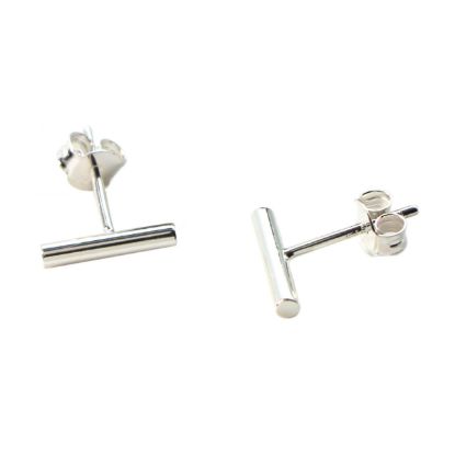 Wholesale Sterling Silver Simple Bar Earring Studs  (1 pair)