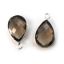 Wholesale Bezel Gemstone Pendant -Sterling Silver Bezel Gemstone 10x14mm Faceted Small Teardrop - Smoky Quartz