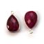 Wholesale Bezel Gemstone Pendant -Sterling Silver Bezel Gemstone 10x14mm Faceted Small Teardrop - Ruby Dyed - July Birthstone