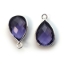 Wholesale Bezel Gemstone Pendant -Sterling Silver Bezel Gemstone 10x14mm Faceted Small Teardrop - Iolite Quartz