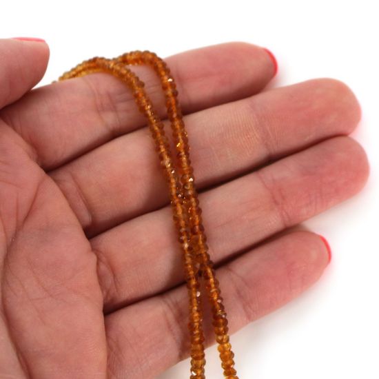 Wholesale Semi-Precious Gemstone Beads - 3-3.5mm Faceted Rondelle - Citrine - November Birthstone (1 Strand)
