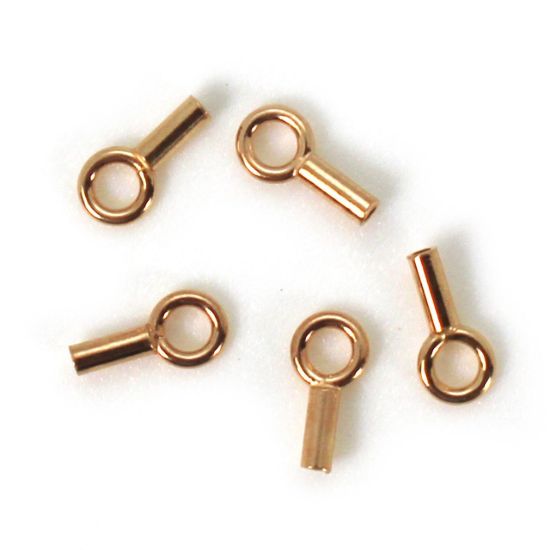 Wholesale Rose Gold Over Sterling Silver Plain Tube End - 8mm (sold per 10 pcs)