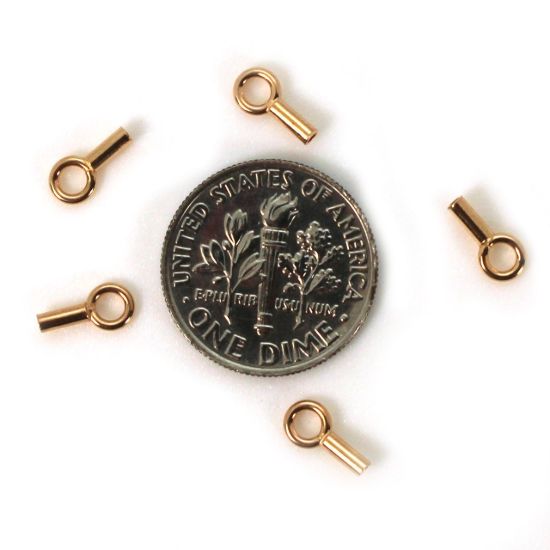 Wholesale Rose Gold Over Sterling Silver Plain Tube End - 8mm (sold per 10 pcs)