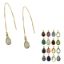 Wholesale Gold Over Sterling Silver Natural Birthstone Gemstone Teardrop Ear Threads (Sold Per Pair)