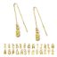 Wholesale Gold Over Sterling Silver Initial Charm Threader Earrings (Sold Per Pair)