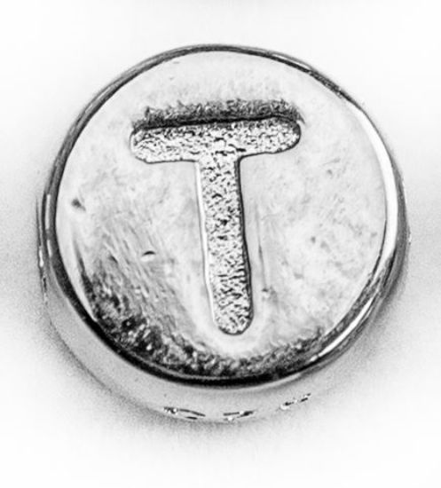 Wholesale Sterling Silver A-Z Initial Letter Round Tiny Charm - 6mm (1 piece)