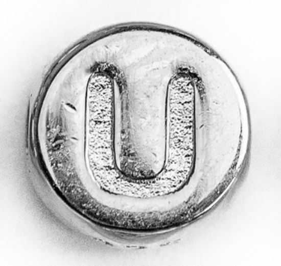 Wholesale Sterling Silver A-Z Initial Letter Round Tiny Charm - 6mm (1 piece)