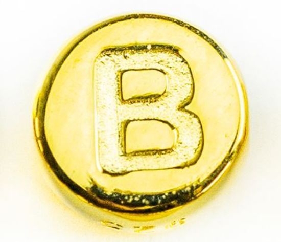 Wholesale Gold over Sterling Silver A-Z Initial Letter Round Tiny Charm - 6mm (1 piece)