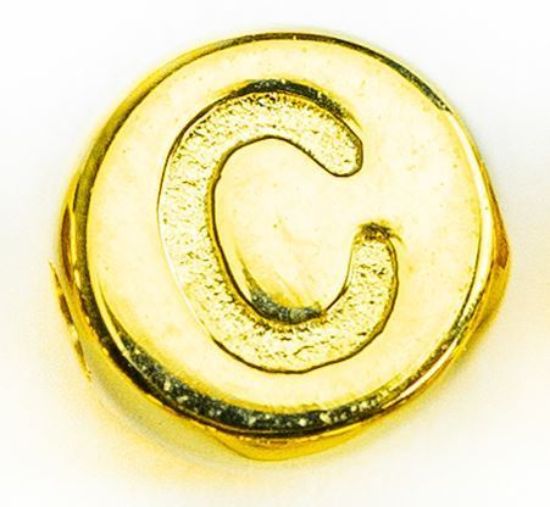 Wholesale Gold over Sterling Silver A-Z Initial Letter Round Tiny Charm - 6mm (1 piece)