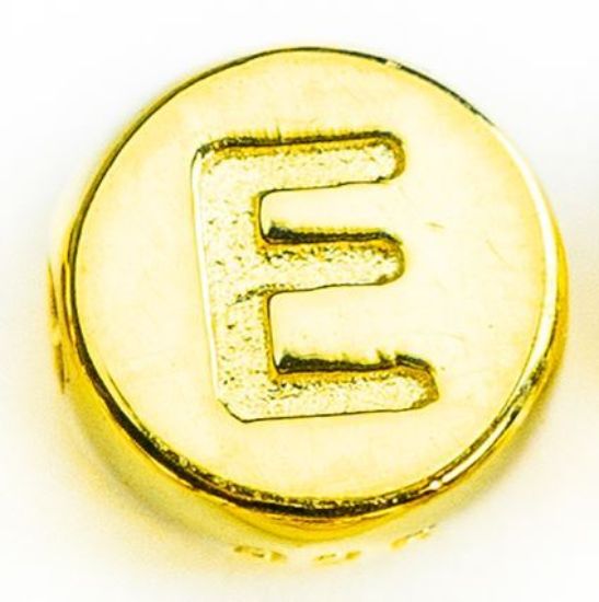 Wholesale Gold over Sterling Silver A-Z Initial Letter Round Tiny Charm - 6mm (1 piece)
