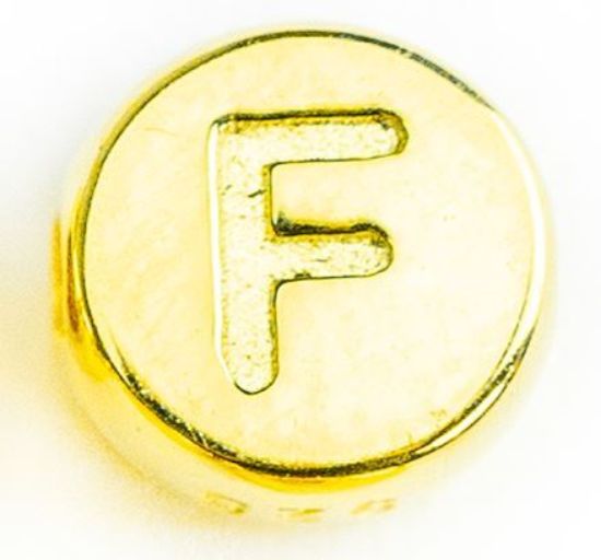 Wholesale Gold over Sterling Silver A-Z Initial Letter Round Tiny Charm - 6mm (1 piece)