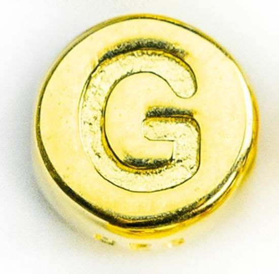 Wholesale Gold over Sterling Silver A-Z Initial Letter Round Tiny Charm - 6mm (1 piece)