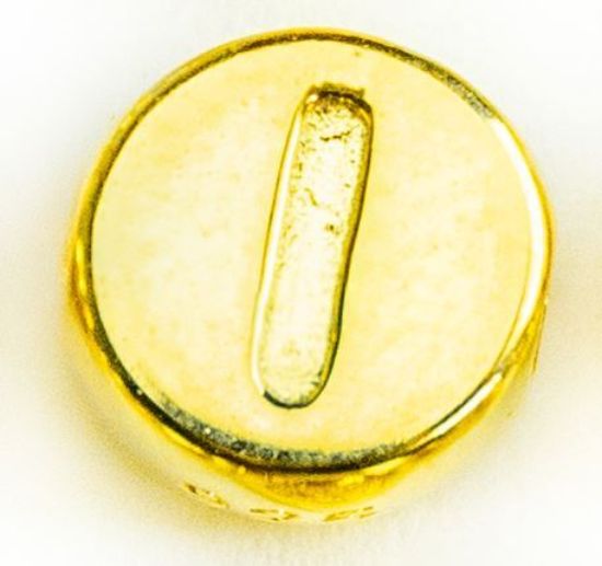 Wholesale Gold over Sterling Silver A-Z Initial Letter Round Tiny Charm - 6mm (1 piece)