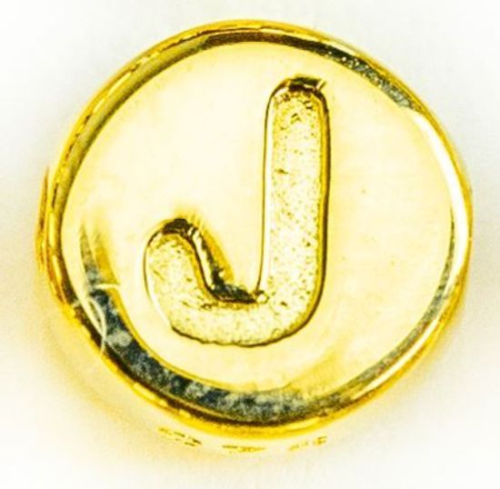 Wholesale Gold over Sterling Silver A-Z Initial Letter Round Tiny Charm - 6mm (1 piece)