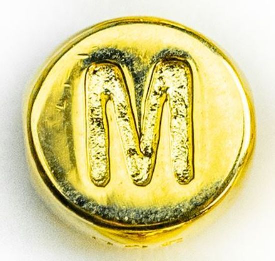 Wholesale Gold over Sterling Silver A-Z Initial Letter Round Tiny Charm - 6mm (1 piece)