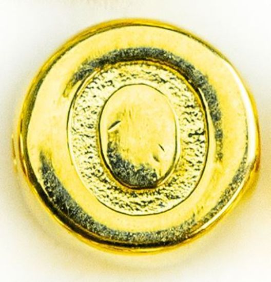 Wholesale Gold over Sterling Silver A-Z Initial Letter Round Tiny Charm - 6mm (1 piece)