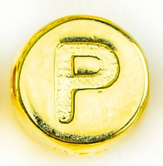 Wholesale Gold over Sterling Silver A-Z Initial Letter Round Tiny Charm - 6mm (1 piece)