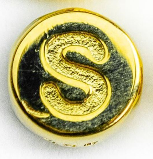 Wholesale Gold over Sterling Silver A-Z Initial Letter Round Tiny Charm - 6mm (1 piece)