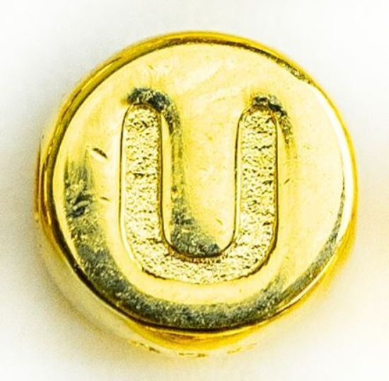 Wholesale Gold over Sterling Silver A-Z Initial Letter Round Tiny Charm - 6mm (1 piece)