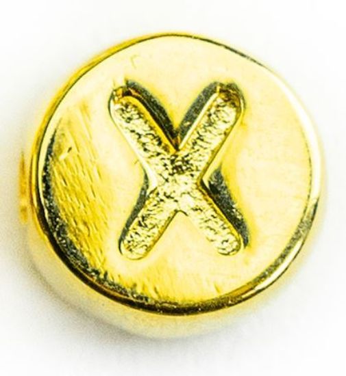 Wholesale Gold over Sterling Silver A-Z Initial Letter Round Tiny Charm - 6mm (1 piece)