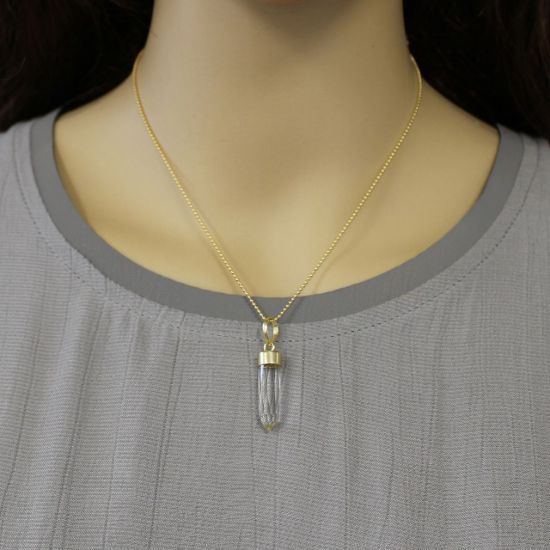 Wholesale Gold Over Sterling Silver Gemstone Pendant Necklace - 16"