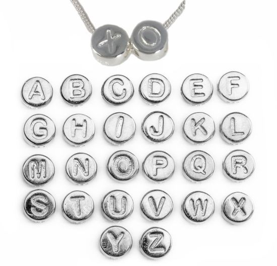 Wholesale Sterling Silver A-Z Initial Letter Round Tiny Charm - 6mm (1 piece)