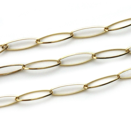 Wholesale Gold Over Sterling Silver Bulk Chain - 18x5.5mm Big Diamond Cut Oval Cable Chain (sold per foot)